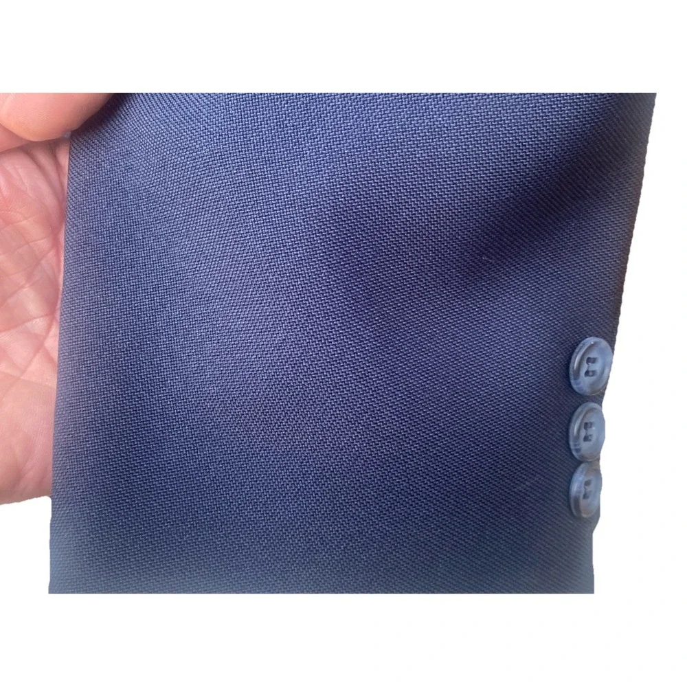 VTG Levi's‎ Action Suit Blazer Men's 44R Navy Blue Polyester Jacket Sport Coat